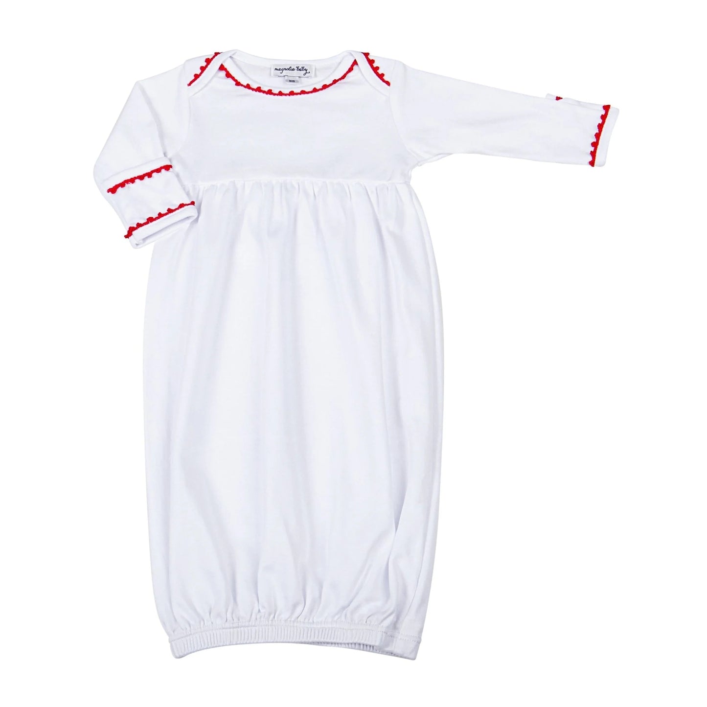 HOLIAY RED TRIM GATHERED GOWN