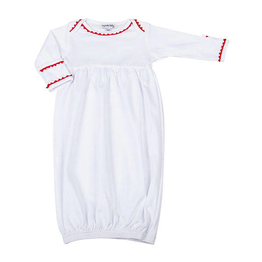 HOLIAY RED TRIM GATHERED GOWN