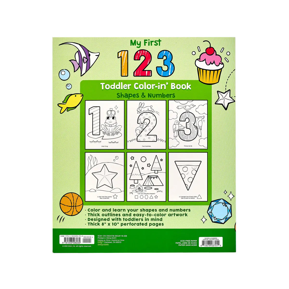 123 SHAPES AND NUMBERS COLORING BOOK