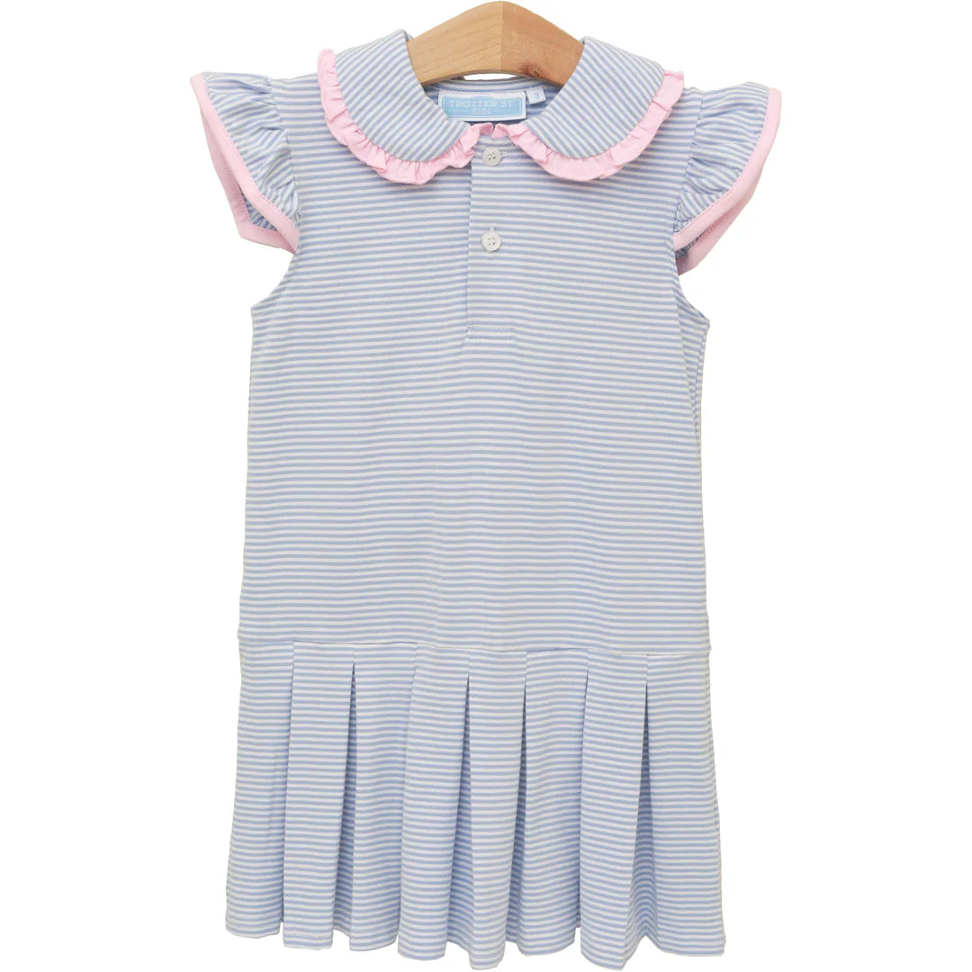 CAMILLA DRESS DUSTY BLUE/PINK