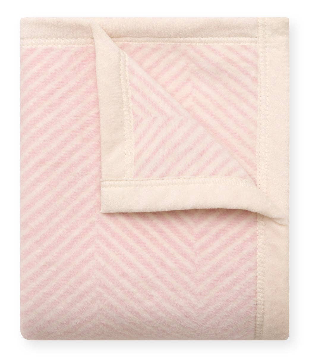 Harborview Herringbone Ballet Pink Mini Blanket