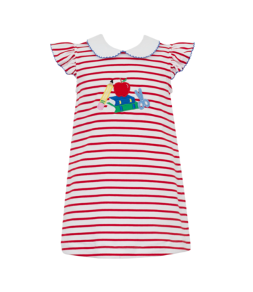 BACK TO SCHOOL RED STRIPE DRESS