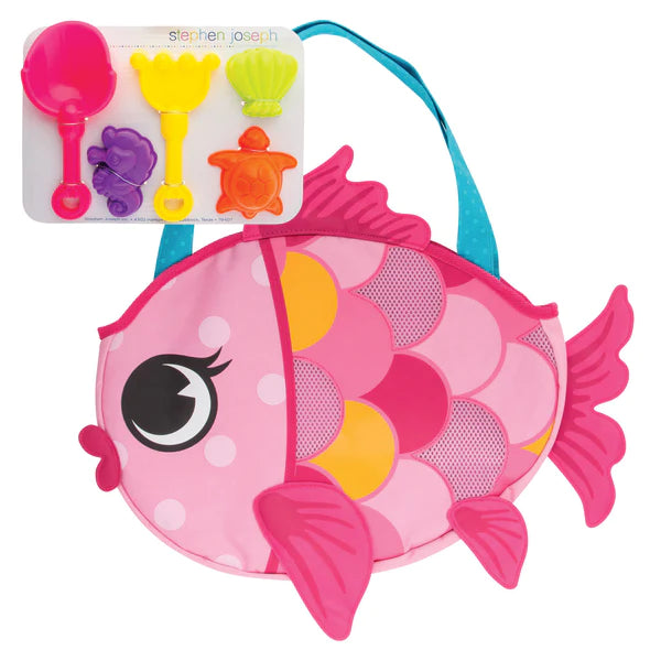 FISH BEACH TOTE W/TOYS