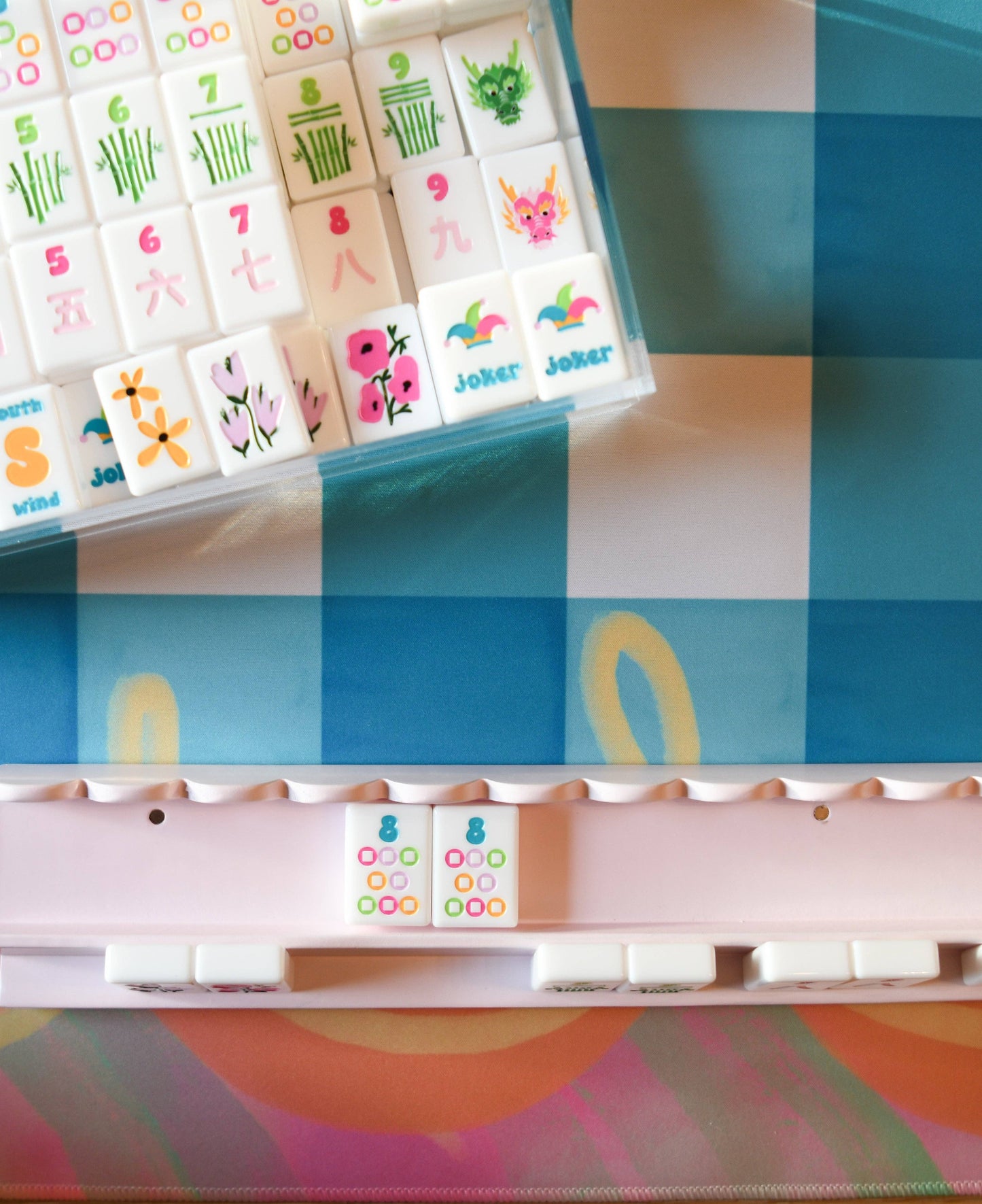 Ballet Pink Scalloped Wooden Mahjong Racks