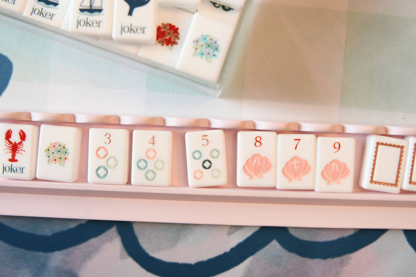Ballet Pink Scalloped Wooden Mahjong Racks