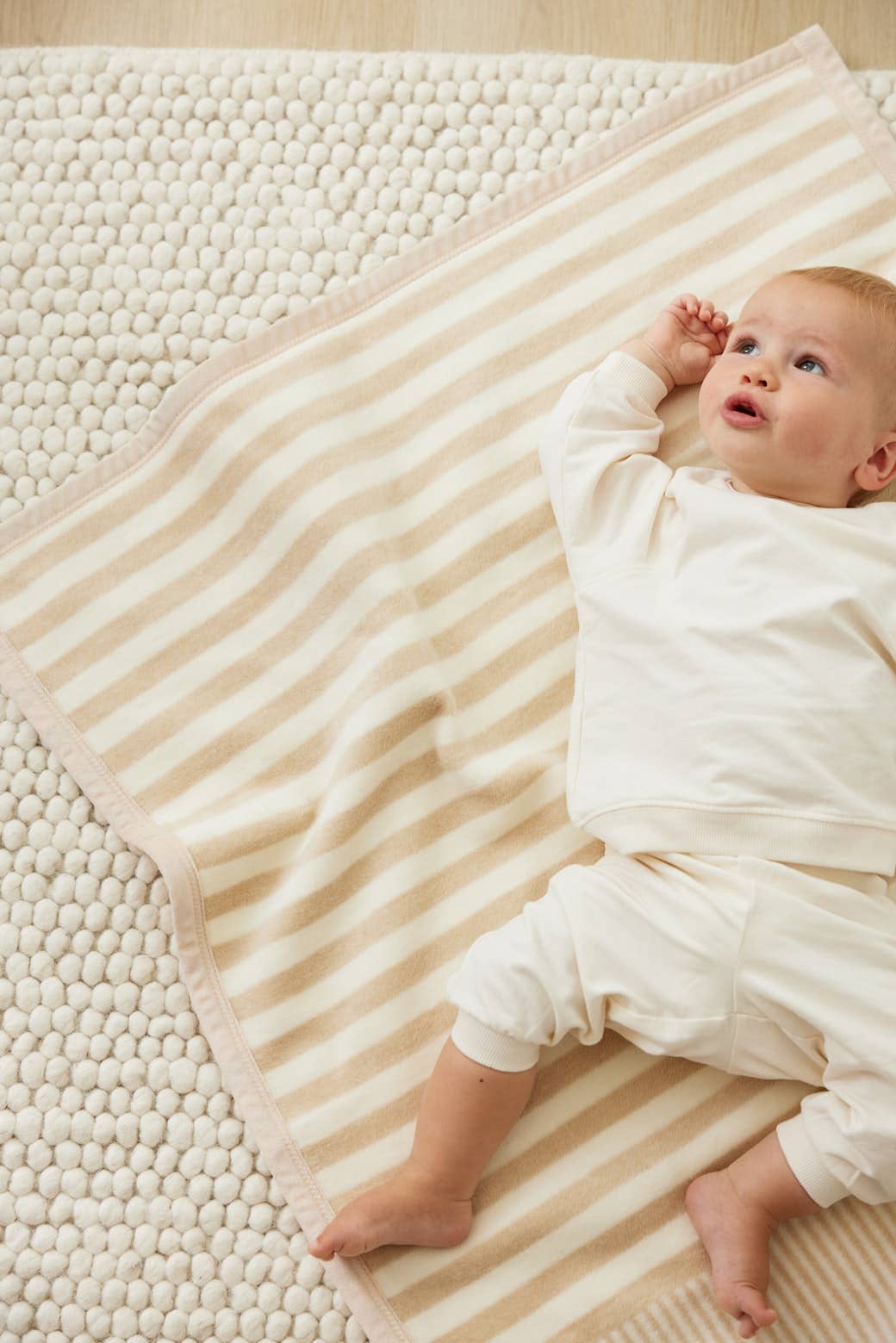 Sweet Pea Stripe Oak Mini Blanket