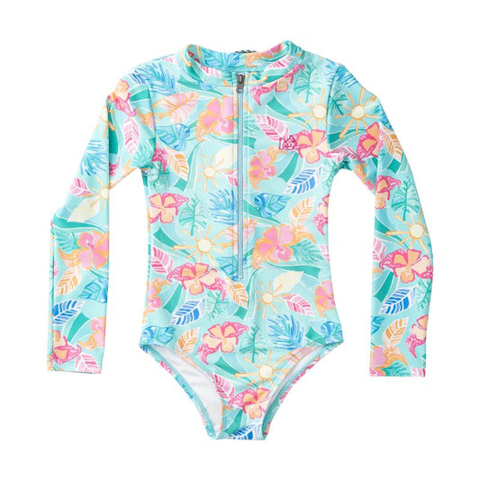 PALM LS SURF & TURF ZIP FRONT SWIMSUIT