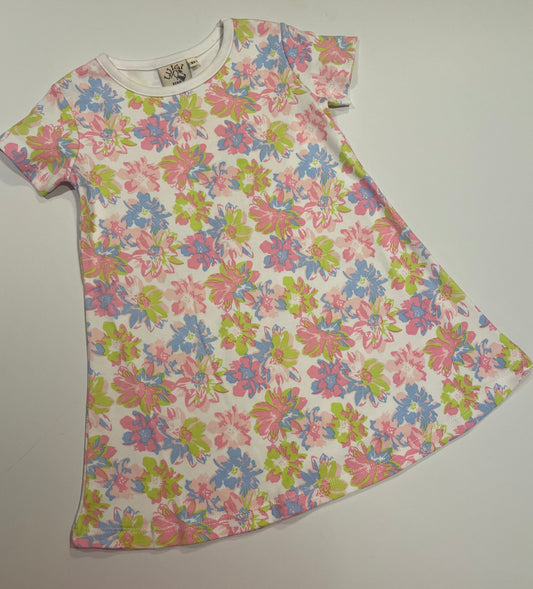 PASTEL FLORAL A-LINE DRESS