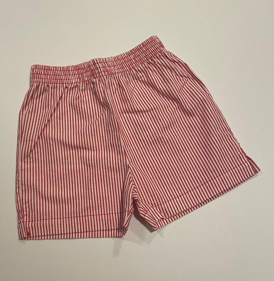 SEERSUCKER SHORT RED/WHITE