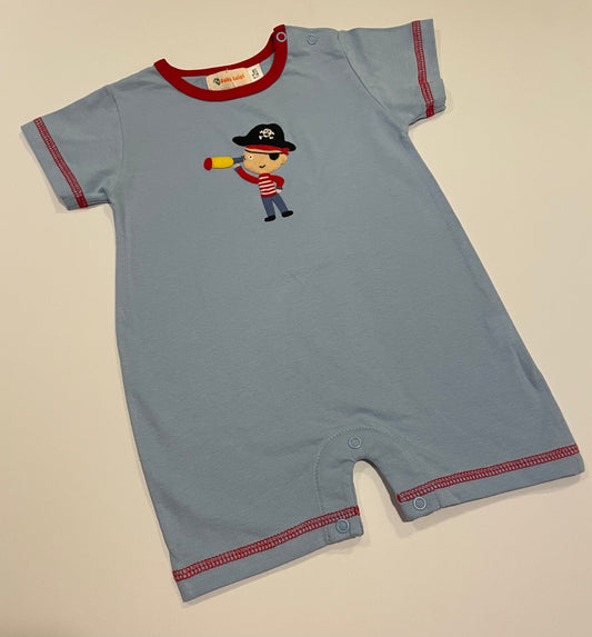 LT BLUE PIRATE ROMPER