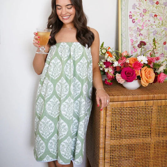 WOMENS SHOWER WRAP IVY BLOCK