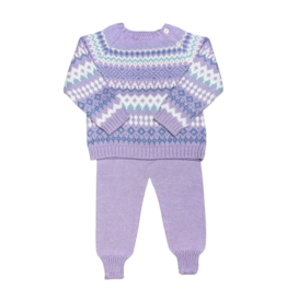 LAVENDER INFANT FAIR ISLE JOGGER SET