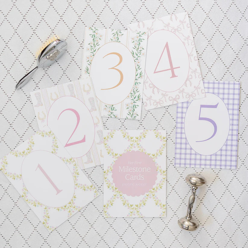FIRST YEAR MILESTONE CARDS & STAND