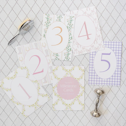 FIRST YEAR MILESTONE CARDS & STAND