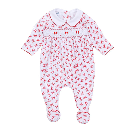 SCARLETT BOWS SMOCKED LS BUBBLE