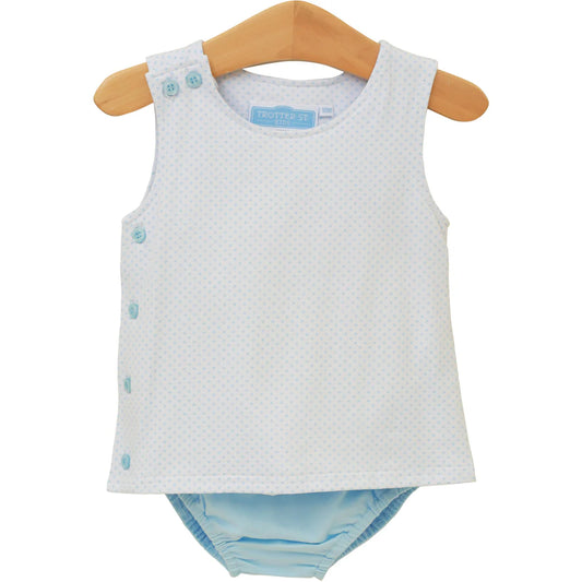 SHEPHERD DIAPER SET LT BLUE BITTY DOT
