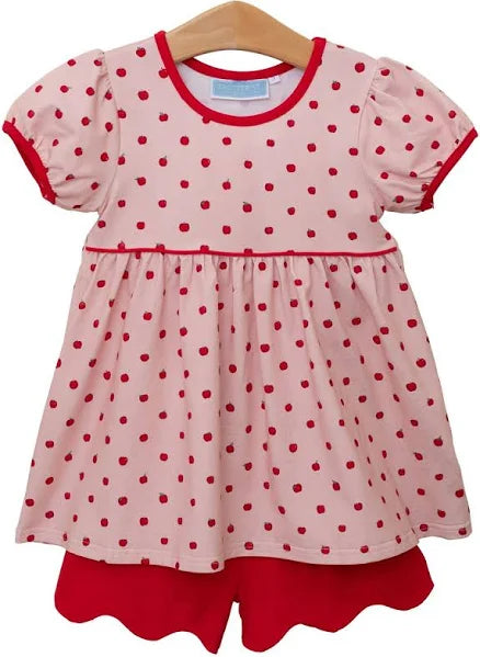 APPLE PRINT GIRL SHORT SET