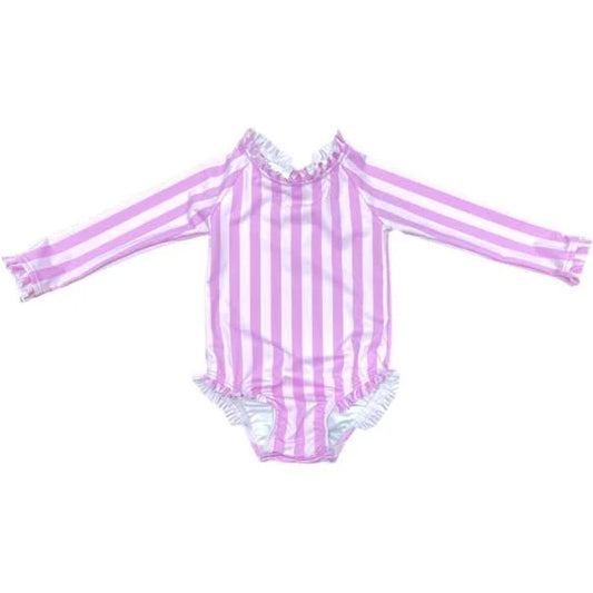 LEIGHTON RASHGUARD PINK STRIPE