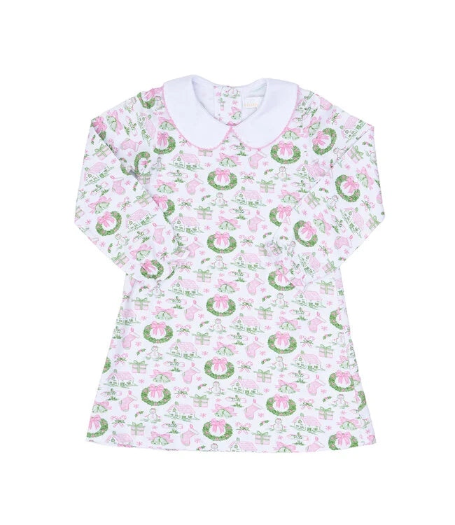 PRESLEY KAIT DRESS PINK HOLIDAY TOILE