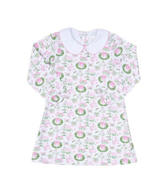 PRESLEY KAIT DRESS PINK HOLIDAY TOILE