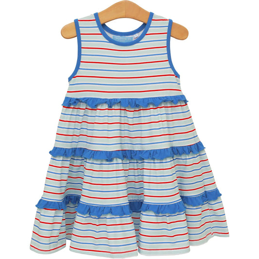 TINSLEY TWIRL DRESS PATRIOTIC STRIPE