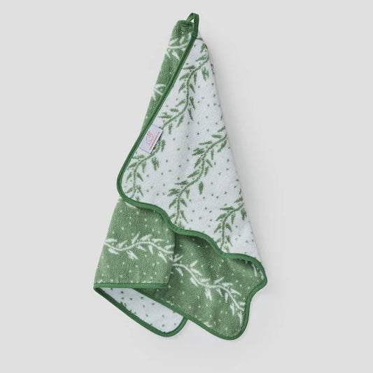 PATTERNED SCALLOP HAND TOWEL PAIR