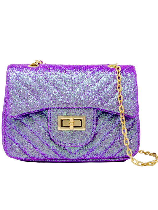 GLITTER WAVE HANDBAG PURPLE