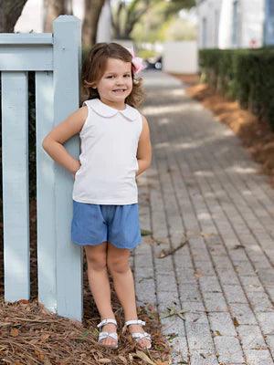 LAURA BLUE CHAMBRAY SHORTS