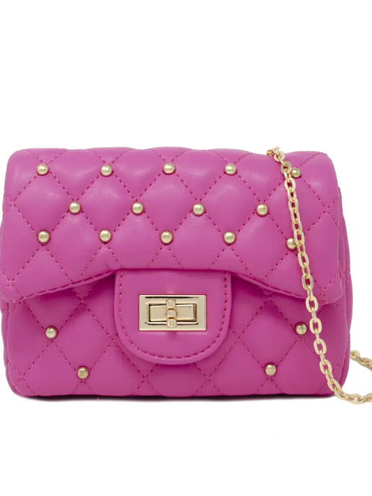 QUILTED STUD HOTPINK MINIBAG