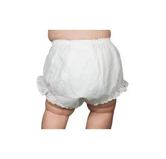 WHITE DBLSEATED DIAPER COVER