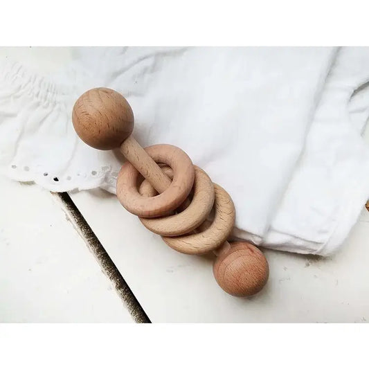 3-RING WOODEN RATTLE