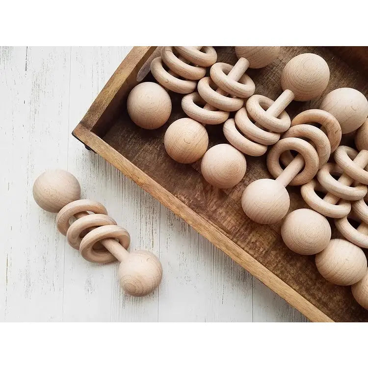 3-RING WOODEN RATTLE